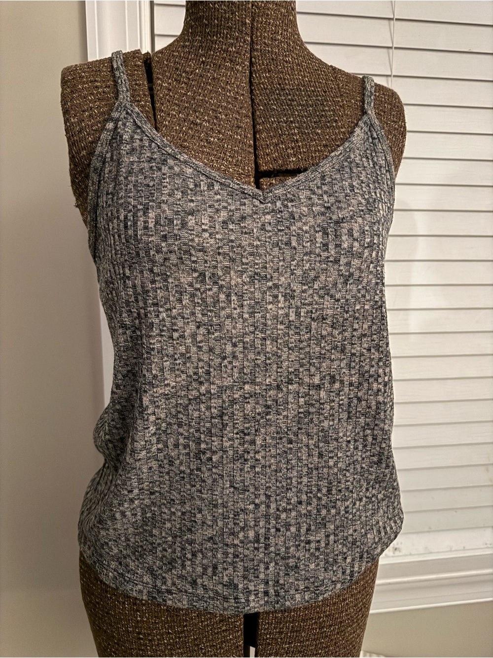 SO Grey Marled Ribbed Cami Tank Top